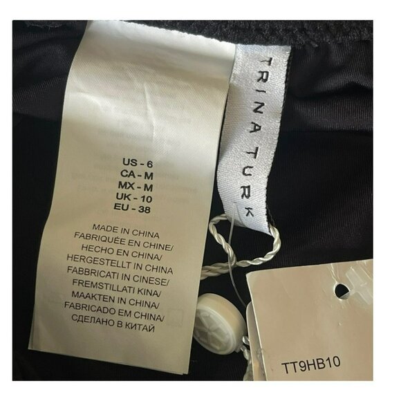 Trina Turk Size 6 Adjustable Black Knotted One Piece Swimsuit Bathing Suit NWT - Picture 8 of 9